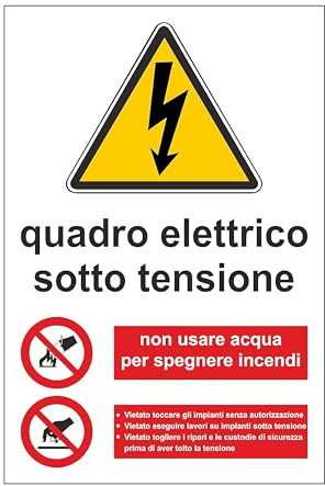 TLDSHOP® - Cartello Segnaletico - QUADRO ELETTRICO SOTTO TENSIONE (Quadro Elettrico in Tensione) - 20x30cm - Pezzi 1 - Materiale: (PVC 3mm(FOREX))