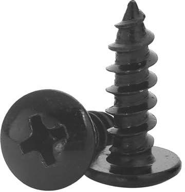 HAISHANG 20 Pièces M3.5x12mm Vis Autotaraudeuses pour Bois en Acier Carbone – Tête à Bride Ronde Champignon, Vis de Perçage Noires