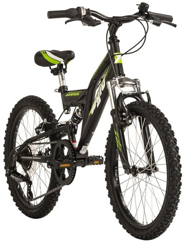 WYLD Kinder-Mountainbike Fully 20'' Zodiac schwarz-grün 6 Gänge RH 31 cm (Schwarz-Grün)