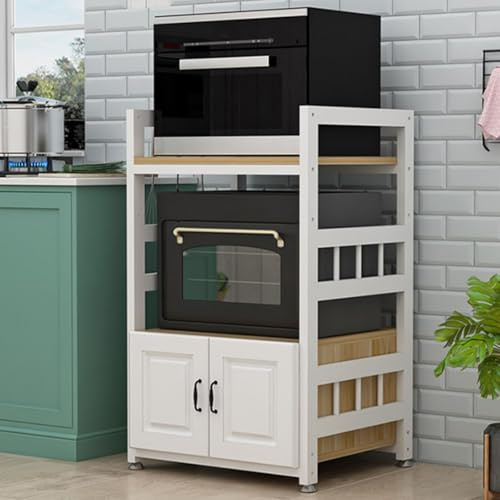 Estante De Cocina con Almacenamiento, Armario De Microondas con Puertas For ElectrodoméSticos, Vajilla Y Platos.