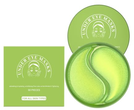 Mascarillas suaves para el contorno de ojos | Fórmula calmante a base de plantas | Aumenta la elasticidad y previene la flacidez con el tiempo | 60 unidades para piel sensible |