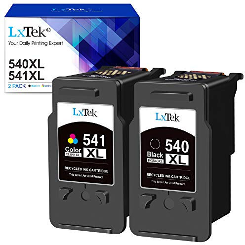 LxTek 540 541 XL Wiederaufbereitet Tintenpatrone Kompatibel für Canon Druckerpatronen 540 541 PG-540XL CL-541XL für Pixma TS5150 MG3650 MG3600 MG4250 MX475 MX375 MX535 MG3150 MG3500 MG3550 (2er-Pack)