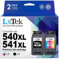 LxTek 540 541 XL Wiederaufbereitet Tintenpatrone Kompatibel für Canon Druckerpatronen 540 541 PG-540XL CL-541XL für Pixma TS5150 MG3650 MG3600 MG4250 MX475 MX375 MX535 MG3150 MG3500 MG3550 (2er-Pack)