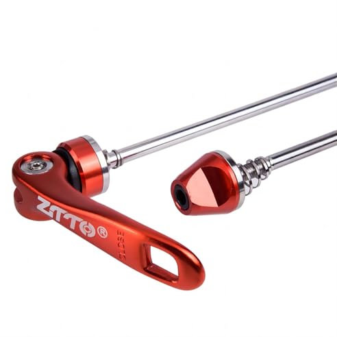 Mimoke Desenganche rápido para Bicicleta, liberación rápida MTB Carretera Pinchos de aleación de Aluminio para Bicicleta, buje de Rueda Delantera 115mm y Trasera 150mm (Rojo)