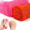 Shappy 2 Pcs African Net Sponge Exfoliating Net African Body Scrubber Bath Rag Washcloth Towel Shower Body Back Scrubber Skin Smoother for Daily Use or Stocking Stuffer (Orange, Pink)