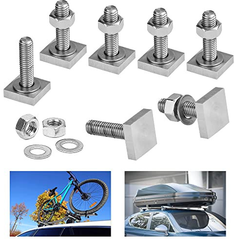 ANTHYTA 8 PCS Bloques Deslizantes Adaptadores T-Ranos Bloques Deslizantes M8*35 mm Bloques Corredizos de Acero Inoxidable Costilla de Techo con Tuercas y Lavador Techo Caja