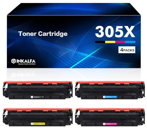 305X 305A CE410A Toner Kompatibel für HP 305X CE410X CE411A CE412A CE413A Laserjet Pro 400 Color M451dn M475dn M475dw M451nw M451dw M351a M375nw Drucker, Schwarz Cyan Gelb Magenta, 4er Pack
