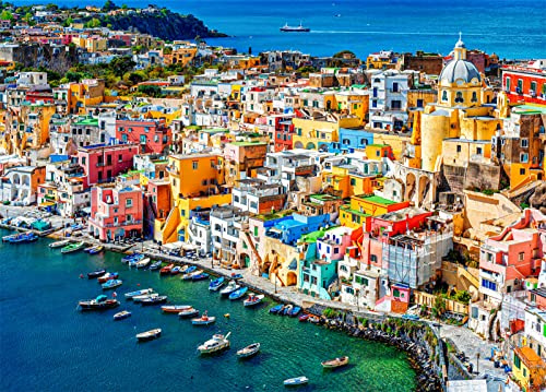 Procida Island Jigsaw Puzzles for Adults 1000 Piece Marina Corricella Jigsaws 1000 Pieces for Adults Gifts