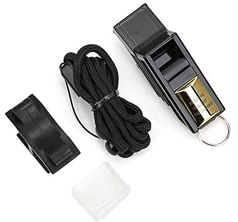 Watris Veiyi Schiedsrichter Pfeife, Schiri Pfeife, Trillerpfeife, Schiedsrichterpfeife, für Sportarten und Aktivitäten, Schwarz Gold