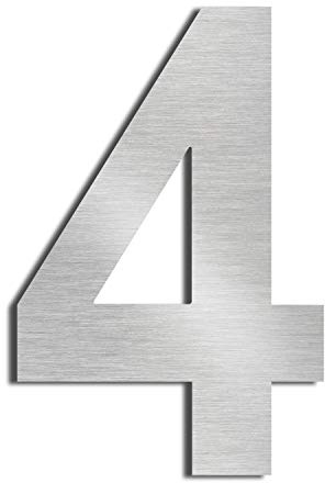 nanlyiau 6in/15.3cm números de casa,numeros numeros casa exterior numeros adhesivos de acero inoxidable 304 número de puerta de apartamento de buzón(6in number 4)