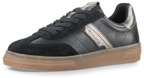 Tamaris Damen Low-Top Sneaker, Frauen Halbschuhe,Wechselfußbett,Comfort Lining,sportlich,Halbschuhe,straßenschuhe,Black Leather,39 EU