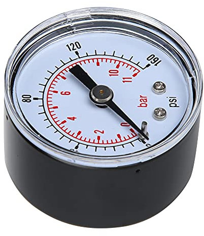 Mechanical Pressure Gauge for Air Oil Water 1:8 Inch BSPT Back Connection (0-160psi,0-11bar)