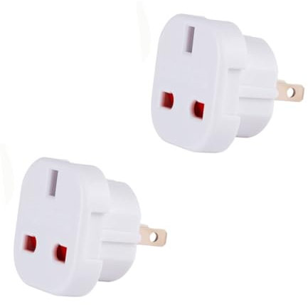 Double Dragon UK to US & Australia Travel Adapter | 3-Pin to 2-Pin Plug Converter with Swivel Pins | Works in USA, Canada, Japan, Thailand, Australia, New Zealand, China & More | 100V-240V | 2-Pack