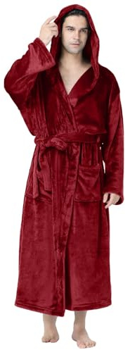 Accappatoio da uomo con cappuccio, in spugna, lungo, morbido, in cotone, per sauna, kimono con cappuccio, taglie grandi, in spugna