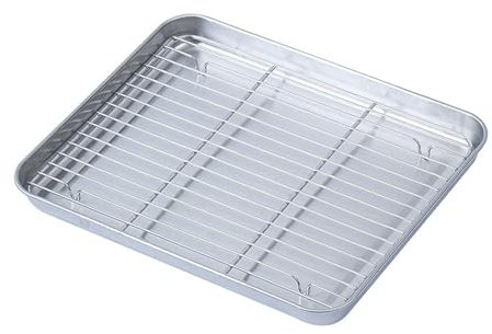 Telaio da Forno con Gratella, Ispessato Multifunzionale Facile da Pulire la Teglia da Forno di Cottura da Forno con Rastrelliera per Cucina per Cucina per Teglia in Acciaio