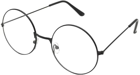 VILITI Round Glasses,Fake Eyeglasses Retro 90s Metal Frame Clear Lenses Vintage Wire Lens Eye Glass Fashion Fancy Eyewear,for Cosplay Wizard Costume Prop Dress Up Geek Accessories Women's Men