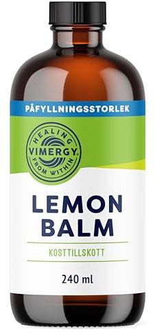 VIMERGY Citronmeliss Extrakt, Lugn och Balans, 240 ml | Ekologiskt flytande tillskott. Lugnar matsmältningen och stöder vilsam sömn. Icke-GMO, vegansk och glutenfri.