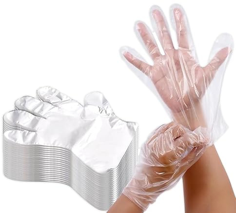 TB1 Products 500 Disposable Kitchen Gloves – Food Grade Plastic Gloves for Food Prep, Cooking & Cleaning – Non-Latex Polyethylene – One Size, Clear – Use for Household & Commercial Tasks