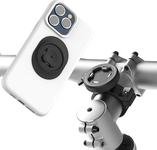 Soporte Móvil Bicicleta, Porte Movil Moto y Bici de Aluminio - Estable y Seguro, Bloqueo y Extracción Rápido, Soporte Movil Bicicleta Montaña/MTB/ Carretera/Manillar de Scooter para 4-7,5 Smartphone