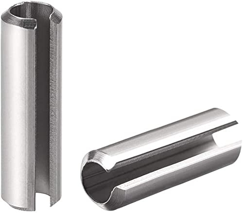 Pasador elástico ranurado - M6 x 35 mm, acero inoxidable 304, pasadores elásticos divididos, acabado liso, 10 unidades