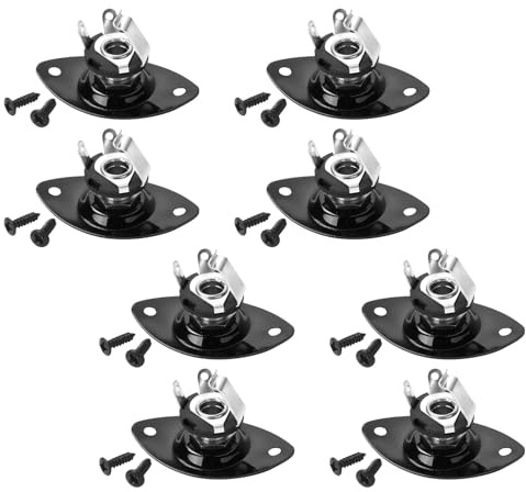 SUPVOX Oval Guitar Jack Plate with Compatibility and Enhanced Connection Security 8pcs 6.35mm Metal Output Plug Random Color for Electric Guitar and Ukulele for Instrument Repair and Outdoor Gigs