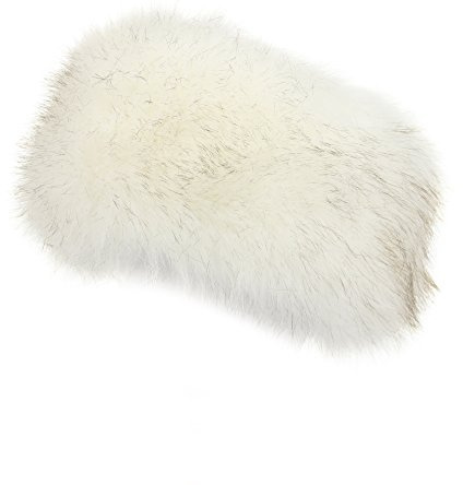 LA CARRIE Faux Fur Headband with Stretch Women's Winter Earwarmer Earmuff (White)