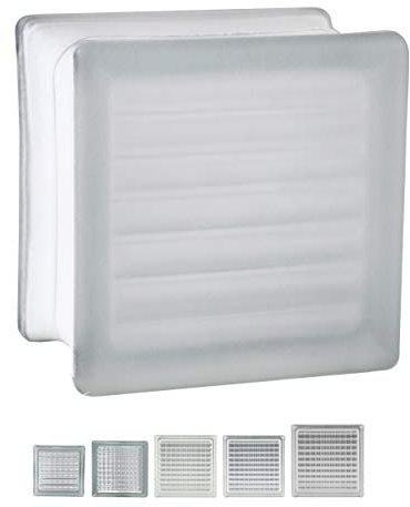 5 pièce FUCHS briques de verre quadrillé incolore 2 face satinée 11,5x11,5x8 cm