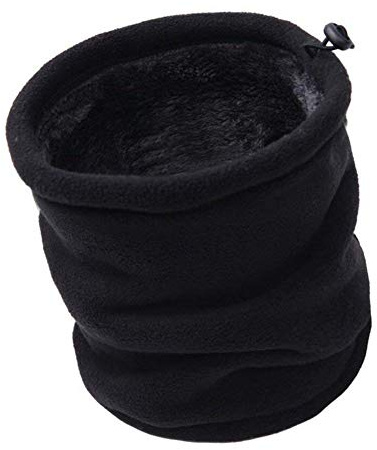 JOGVELO Fleece Neck Warmer 3 in1 Neck Warmer Scarf for Men Women, Winter Fleece Neck Gaiter & Ski Tube Scarf for Men & Women, Black