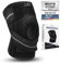 BLACKROX Kniebandage mit Silikonring [Vergleichssieger 2024] One Size | Damen & Herren | Stabilisierung für Knie & Meniskus | Perfekt für Sport, Kraftsport & Bodybuilding | GENUSHOCK | Schwarz/Schwarz
