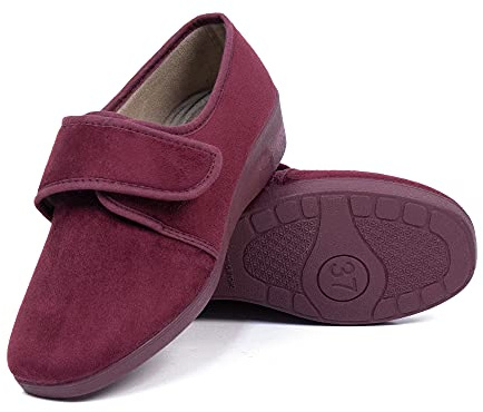 CoboFamily Zapatillas de Casa Mujer Invierno Cómodas, Zapatos Mujer Paño Cuña Cerradas, Suela Caucho Talla 35-41 MADE IN SPAIN (37, Burdeo)