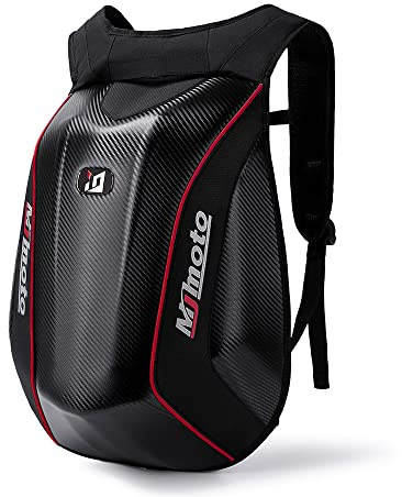 mjmoto sacs à dos de moto pour hommes sacs de casque coque dure imperméable 30-48 l sac de voyage extensible bagages, Rouge, XL, Tendance