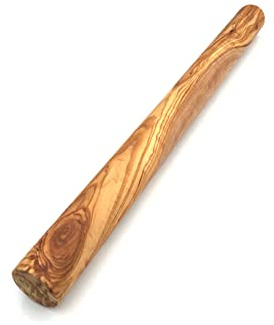 Devrullare, massiv, Ø 3,5 cm, längd 35/40/45, valbar, pizzarulle, kavel handgjord av olivträ (längd: 45 cm)