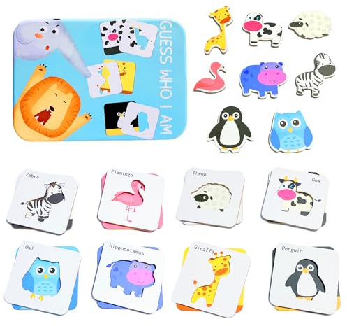 Yeefunjoy Memo Games Animales, Puzzles para Niños, Juego de Memoria de combinación, Juguetes Montessori Puzzles, Juego Educativo de Memoria y Reflexión, Puzzle Infantil Juguetes Niños 1 2 3 Años