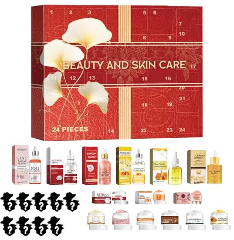 Hautpflege-Adventskalender 2024,Weihnachts Beauty Adventskalender,Make-up-Adventskalender,Adventskalender 2024 Damen,Adventskalender 2024 Beauty,Weihnachts-Adventskalender 2024 Schönheits-Hautpflege