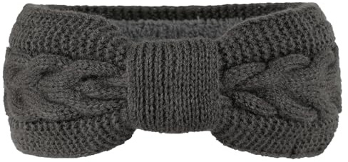 JK Home Winter Knitted Twist Knot Headband - Women Ear Warmer Chunky Crochet Braided Hair Band Wraps Turban Sports Yoga Hairband Fleece Lined Elastic Wide Headbands Ear Muffs for Women Girl Deep Grey