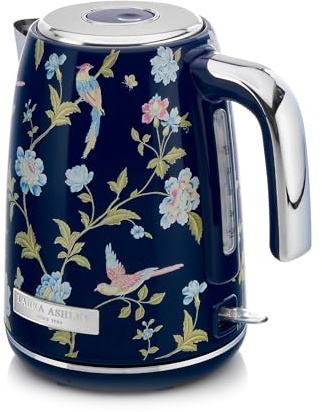 Laura Ashley Stainless Steel Electric Kettle 1.7 Liter - 1500W Rapid Boil Electric Kettles for Boiling Water - Electric Tea Kettles Automatic Shut Off - Overheat & Boil Dry Protection Jug Kettle