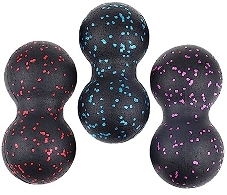 SKISUNO Set of 3 Massage Balls, Peanut Massager Ball for Back, Shoulder, Neck, Waist and Legs, Fascia Ball Set for Self-Massage, Portable for Home and On the Go