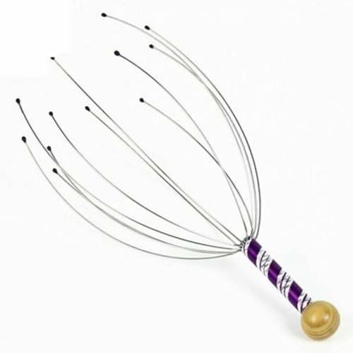 Scalp Massagers, Head Massager Scalp Hair Growth Scratcher for Deep Relaxation, Octopus Steel Wire Handheld 12 Tickler Head Hair Whisk Massager for Body Back Stroke Claw Stress Relax Therapy (1)