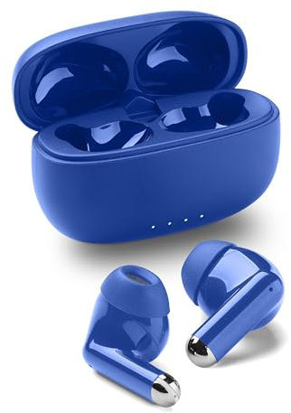 Music Sound Écouteurs Intra-Auriculaires Bluetooth sans Fil Drift avec boîtier Compact et coloré, appairage Automatique, Commandes tactiles, Jusqu’à 22 Heures d’autonomie, Bleu