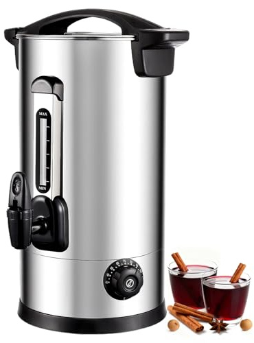 Acmeenjoy Distributeur de Boissons Chaudes 8L, 1800W Sterilisateur Bocaux Conserves avec Robinet, Thermostat et Indicateur de Niveau, Réglage de la Température 30-110°C