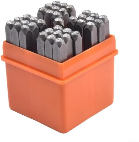 Juego de 37 perforadores de acero al carbono de 3 mm, letras y números para metal, cuero, madera y joyería, kit de herramientas para manualidades y metalurgia
