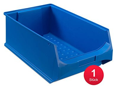 aidB Sichtlagerbox 500x300x200mm – Sortierboxen für Kleinteile – Lagerboxen für Werkstatt & Gewerbe – Kleinteilmagazin mit offener Front – Sortimentskasten für Schütten & Regalsysteme - Gr. 5.0 - Blau