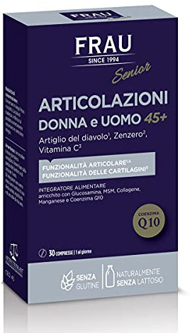 FRAU Senior, Articolazioni Donna E Uomo 45+, Integratore Alimentare 30 Compresse, Senza Glutine