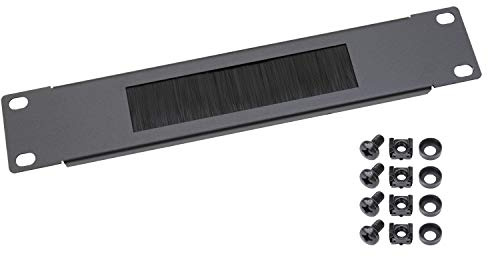 HMF 63389-02 Entrada de Cables con Cepillo para Armario de Servidor | 10 Pulgadas | Negro