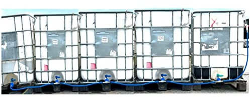 UZMAN - IBC TANK Adapter Verbinder mit Flexibler Wasserschlauch, Hahn, Wassertank, Regentonne Regenwassertank Verbindungsset Container Garten Bewässerung (5X IBC Tank-Schlauch)