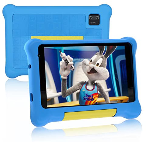 Ainmel Kids Tablet 7 inch, Android 13 Tablets for Kid, 5GB RAM+32GB ROM 128GB Expand, Parental Control, Kiddos Software Pre-Installed, Dual Camera, Android Learning Tablet with Proof Case (Blue)