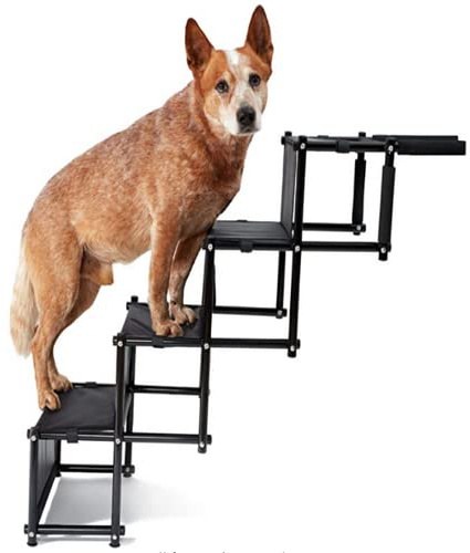 Rampa per Auto per Cani,Rampa per cani portatile per auto, Scaletta per Cani,adatta per cani di grandi e piccoli- Il telaio in acciaio può sopportare 60 kg (139 * 45 * 76 cm-nero)