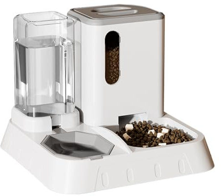 itrimaka Automatischer Katzenfutterautomat Automatischer Hundefutterspender 2-in-1-Automatikfutterautomat Und Wasser Abnehmbarer Katzenfutterspender Für Katzen Im Innen- Und Außenbereich