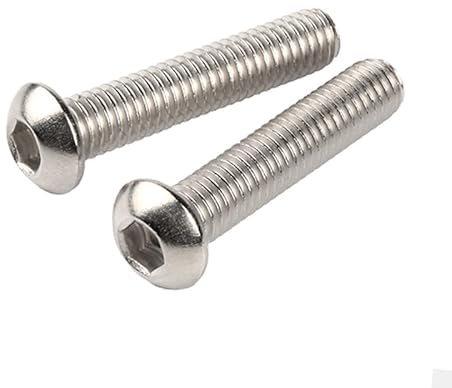 MOOPW Halbrundschrauben Edelstahl 304 Runder Kopf Allen Bolzen Pan Kopf Innensechskant Schrauben Maschinenschraube M2 M2.5