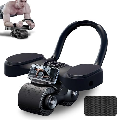 Automatische Rebound-Bauchrolle, AB Roller mit Stabilen DoppelräDern, Bauchtrainer für Zuhause und im Gym